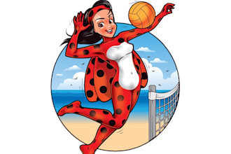 make modern playful sport volleyball logo