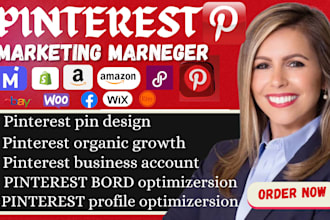 setup, optimize and do pinterest marketing, pins and boards