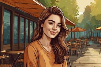 draw cartoon vector portrait with your face