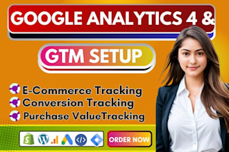 google analytics 4 setup, ads conversion tracking,ga4 ecommerce tracking GTM