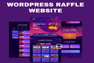 create raffle website competition website giveaway event website raffle website
