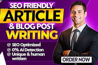 do SEO article writing, content writing and blog post writing