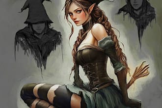 do a dnd and d and d character art illustration for you