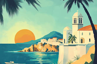 design the best retro vintage travel poster