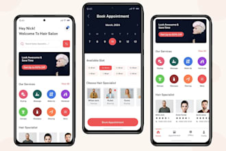 create marketplace booking app for hotel, taxi, flight, bus, tickets, salon