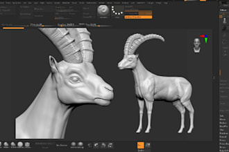 3d realistic animal model realistic fur wild animal resin model for 3d printing