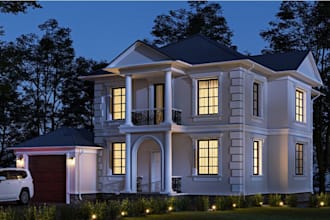 rebuild 3d house villa,interior design,sweet home,living room,kitchen rendering