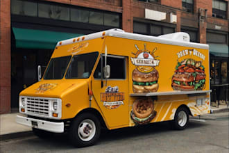 design a vehicle wrap, car wrap, food truck wrap