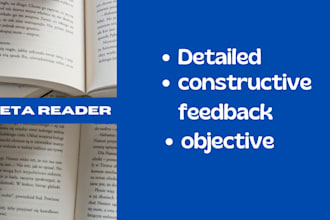 evaluate your book and critique it as a beta reader