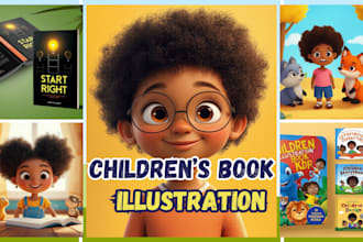 design stunning children book illustration bible illustration book cover design