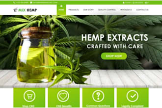 design cbd product website hemp oil store cannabis vape shopify marijuana store