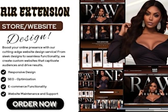 design shopify hair, wigs, bundles, lashes store or website