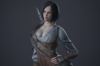 port stylized 3d character, 3d cartoon model,nsfw,blender,3d fortnite character