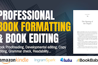 do book formatting and editing for amazon kindle publishing novella or self help