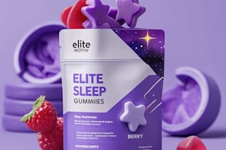 do minimalist and clean aesthetics modern sleep gummies packaging design