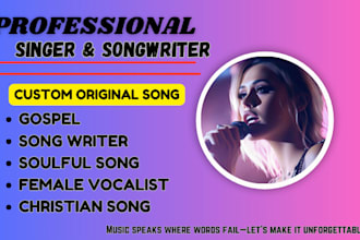 be your female vocalist for gospel song, christian music, sweet soulful rnb song