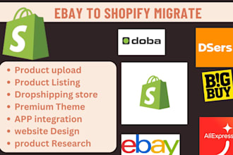 migrate ebay store to shopify add upload products listing transfer etsy shopify