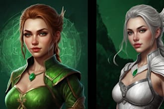 draw realistic fantasy character portrait