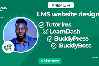 design buddyboss wordpress lms website using learndash, learnpress tutor lms pro