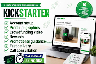 create kickstarter campaign account setup for crowdfunding campaign launch