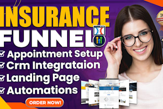 build gohighlevel landing pages, clickfunnels to generate insurance leads agents
