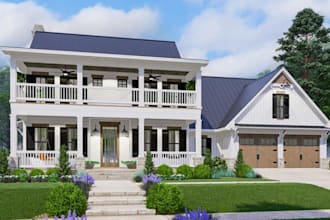 do 3d house model, exterior home rendering, commercial building