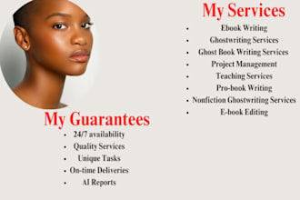 ghostwrite up to 30k words of your book and ebook