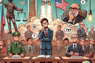 create a funny political cartoon illustration for you
