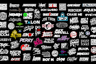 do dj music artist band rap producer typography hand lettering urban logo design