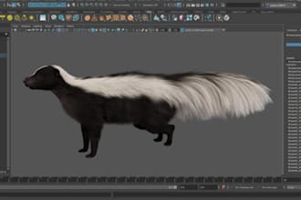 3d wild animal model realistic fur grooming and textures for rendering