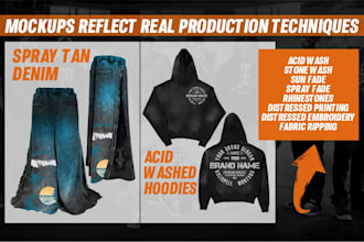 mockup hoodie streetwear merchandise denim jeans varsity jacket
