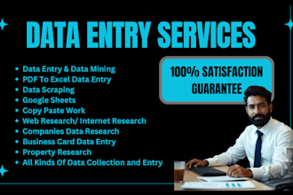 do data entry, data collection, web scrapping or any excel work