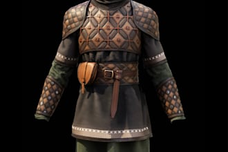 craft 3d movie costume for scene, 3d fashion garment, ue5 cloth rig, game model