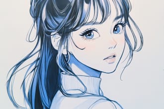 draw pfp anime illustration, fanart, original chracter, art