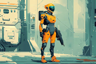 drawing a sci fi character illustration or sci fi character