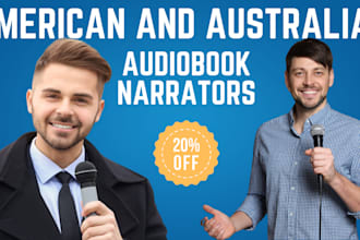 narrate your audiobook by american or australian male voiceover