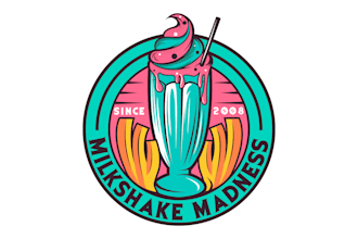 create elegant milkshakes french fries restaurant logo