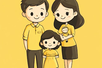 draw you like a yellow cartoon character for christmas