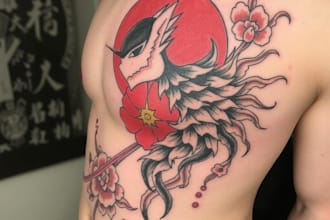do awesome original japanese tattoo, irezumi tattoo design
