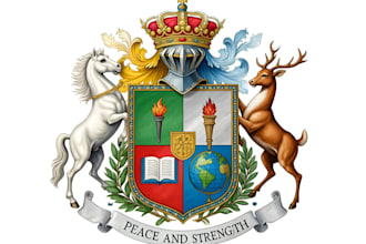 do luxury heraldic family crest coat of arms logo or any graphics design