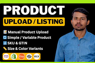 do product upload or listing to shopify, woocommerce or any ecommerce store