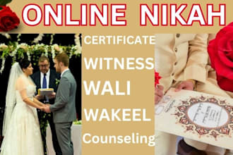 be your online nikah imam with nikah certificate, witness and wali