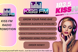 play and promote your song and ads on kiss fm radio live
