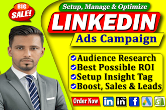 setup and manage linkedin ads campaign for traffic, leads and sales