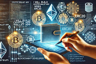 build crypto wallet app, web3, cryptocurrency, erc20, blockchain app developer