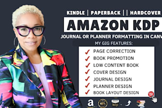 format your amazon KDP journal or planner in canva