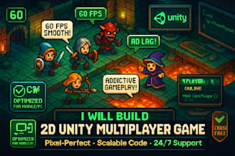 develop 2d unity game, unity 3d game, unity game design, multiplayer game, webgl