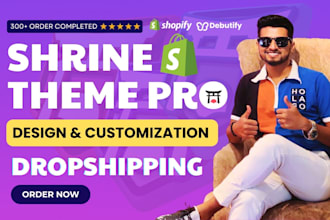 design branded shopify store using shrine and debutify theme
