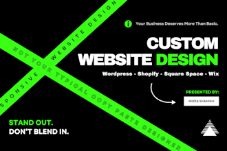 create a custom, responsive shopify, wordpress website design for your business