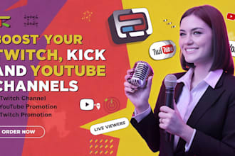 boost your twitch, kick, and youtube channels with real live viewers